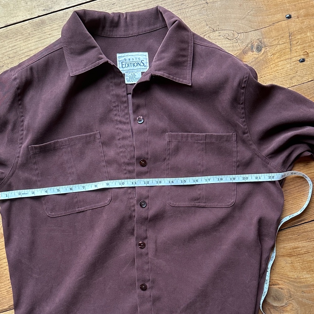 Basic Editions Dark Brown Button-Down Shirt - Picture 3 of 5